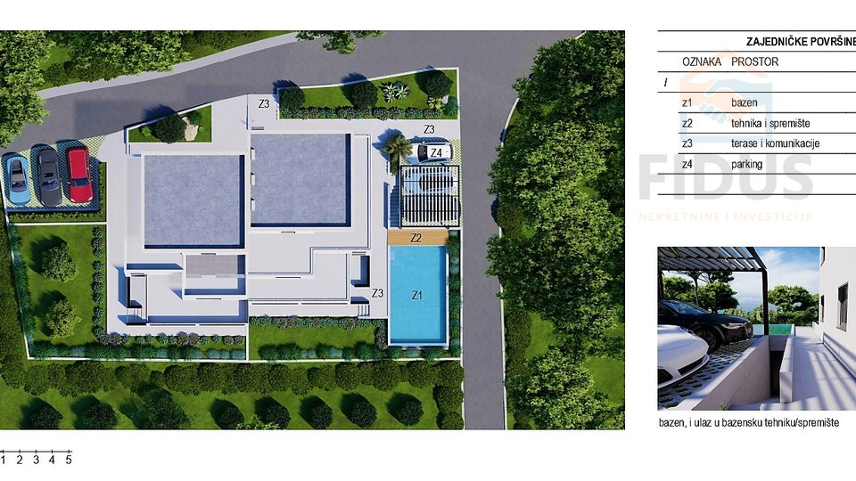 Projekt vile s bazenom (3 apartmana) - Milna (otok Brač)